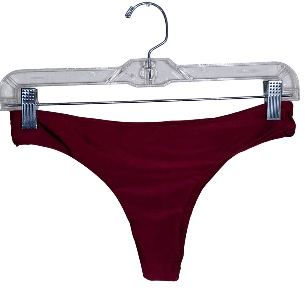 Women's Bikini Set Size Small Burgundy Two Piece High Leg Good - Picture 8 of 8